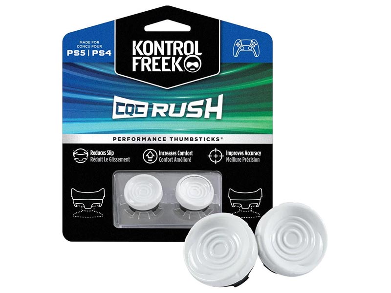 KontrolFreek White Rush CQC Thumbsticks for Dualshock 4 DualSense Playstation 5 Controller Gaming