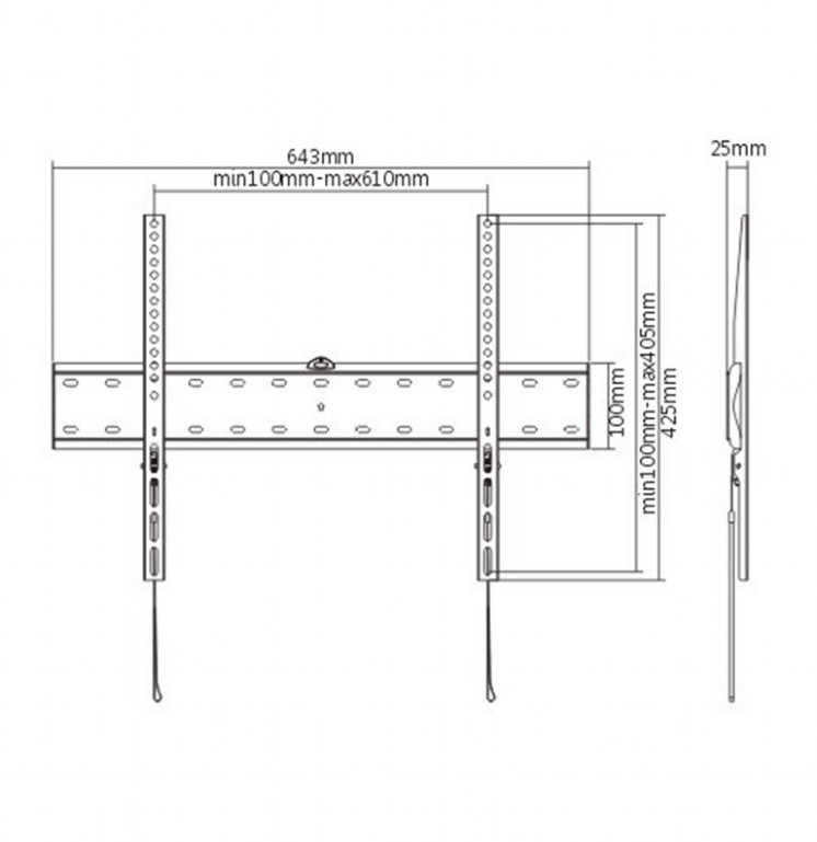 TV Wall Mount Gembird 37"-70" Fixed Black