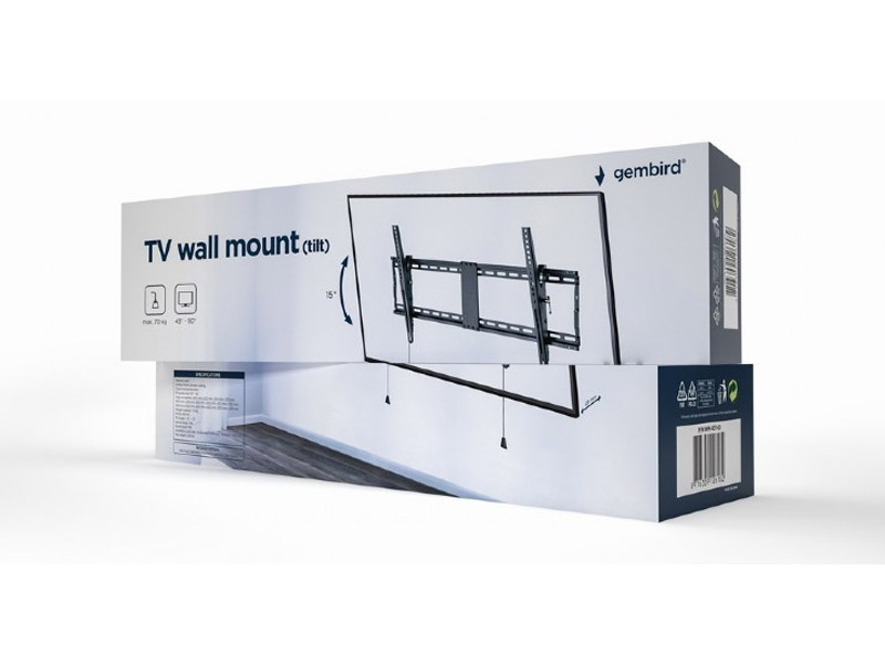 TV Wall Mount Gembird 43”-90” w/Tilt Steel
