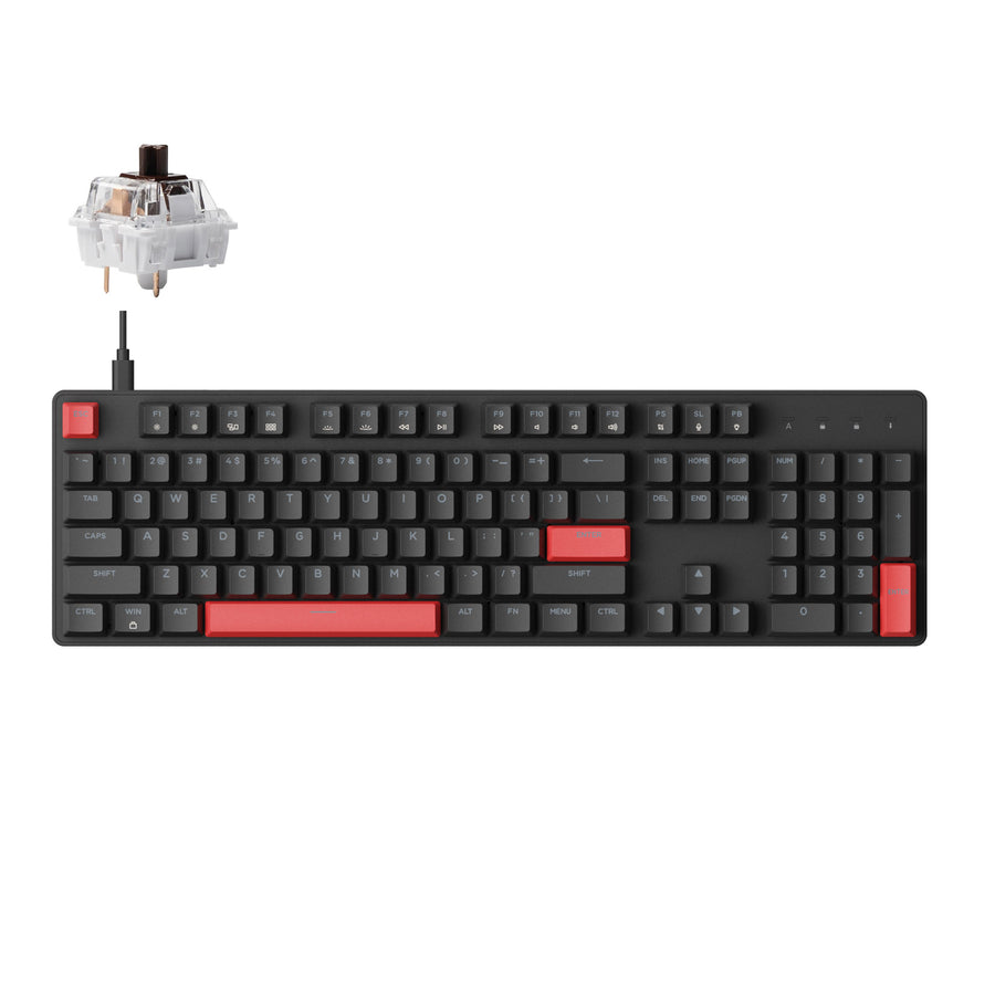 Keyboard Keychron Lemokey X2 Full-Size QMK/VIA Wired Mechanical Brown Switch - Black