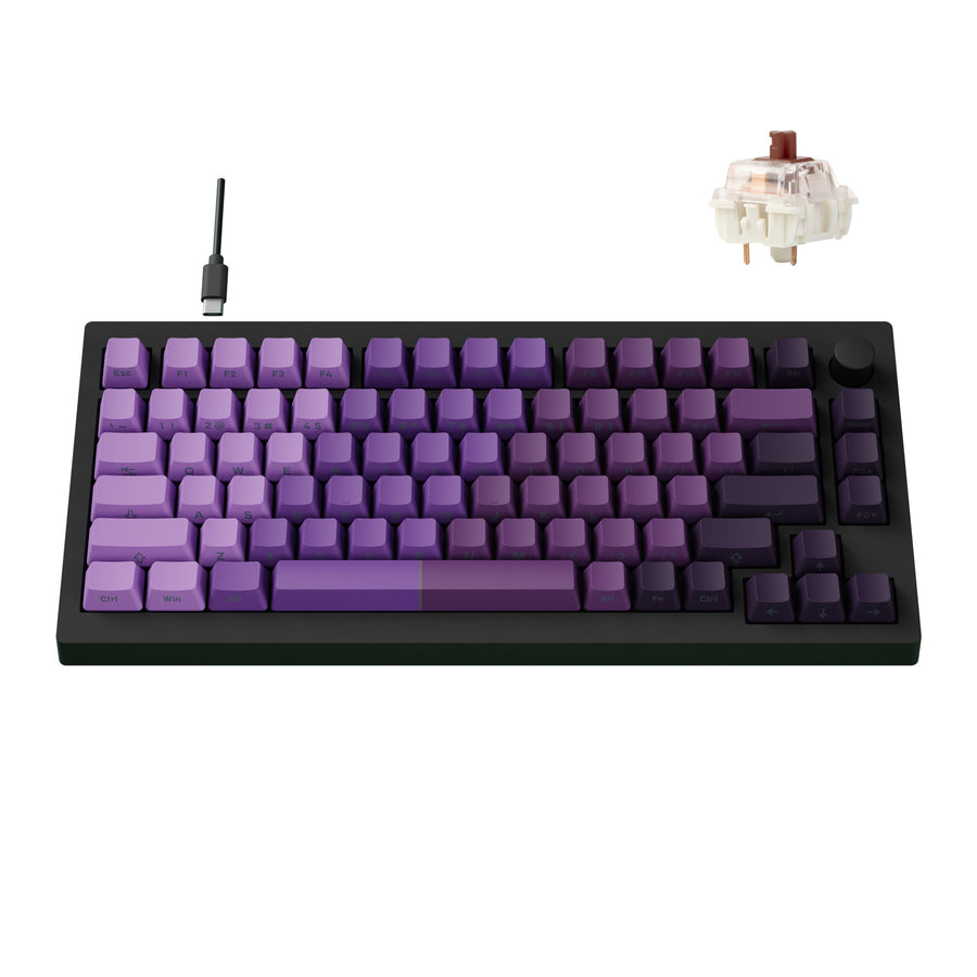 Keyboard Keychron Lemokey X4 75% Wired Mechanical Brown Switch - Purple w/Red Backlight