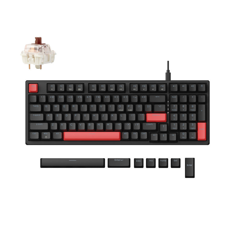 Keyboard Keychron Lemokey X5 96% QMK Wired Mechanical Brown Switch - Black