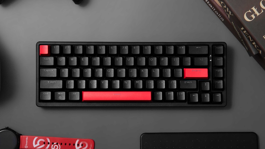 Keyboard Keychron Lemokey X6 65% QMK Wired Mechanical Red Switch - Black w/Red Backlight