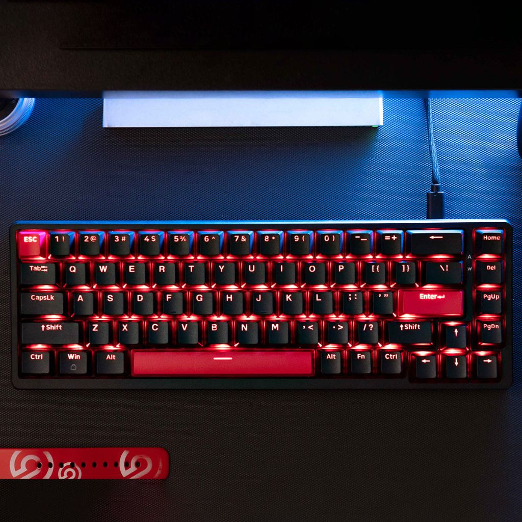 Keyboard Keychron Lemokey X6 65% QMK Wired Mechanical Brown Switch - Black w/Red Backlight