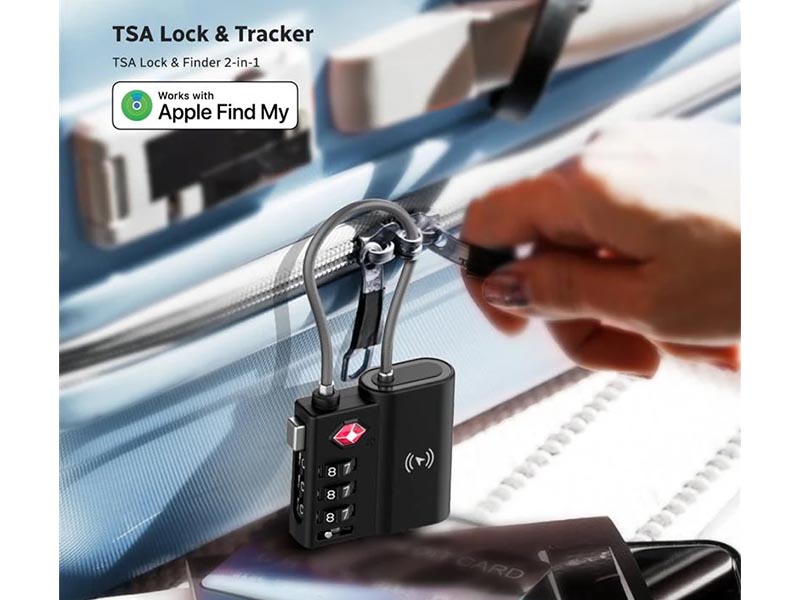 Lock XtremeMac X-Lock Pro w/Apple Find My tracker, Water-resistant, TSA-approved