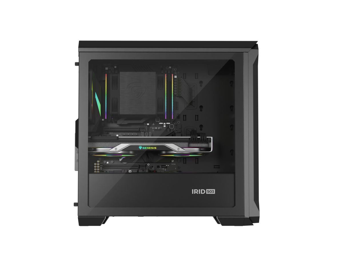 ATX Micro Tower Case Genesis Irid 503 V2 Gaming ARGB w/4x ARGB Fans