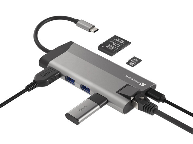Docking Station Natec Fowler Plus Type-C 3xUSB 3.0/HDMI 4K/RJ45/USB-C PD/CardReader